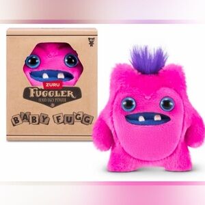 ZURU FUGGLER Baby Fugg Pink Heart Monster 3.5” Soft Plush Greedy Grinner
